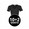 Beeren Heren T-Shirt Diepe V-Hals M3000 Zwart Mega voordeelpack