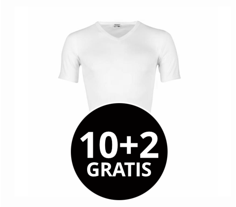 Beeren Heren T-Shirt V-Hals M3000 Wit Mega voordeelpack
