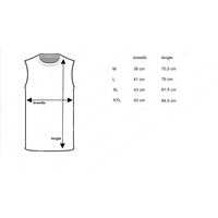 heren extra lang mouwloos shirt wit  2- Pack