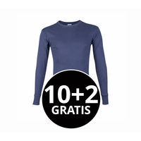 heren T-shirt lange mouw M3000 donkerblauw Mega voordeelpack