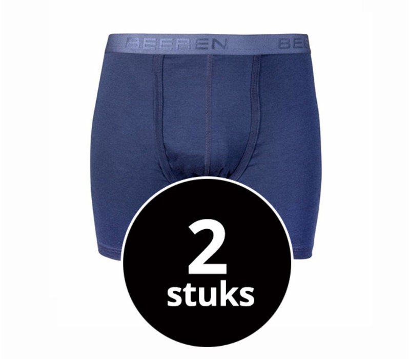 heren boxershort met gulp blauw 2-Pack