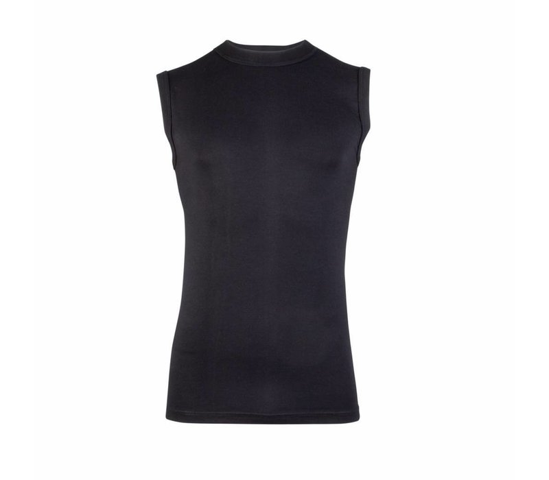 heren mouwloos comfort feeling hemd zwart 2-Pack