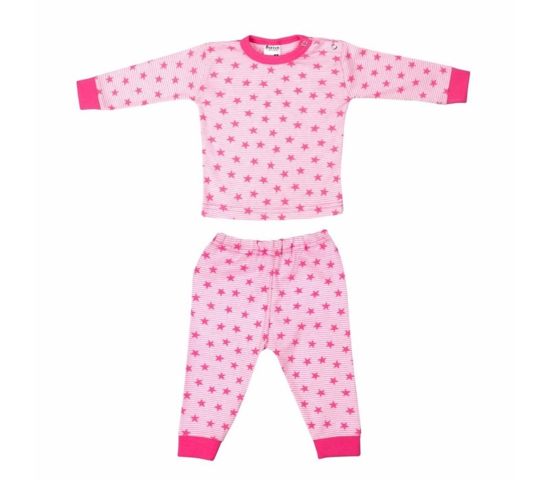 baby pyjama streep/ster roze