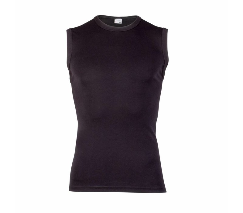heren extra lang mouwloos shirt zwart 2-Pack