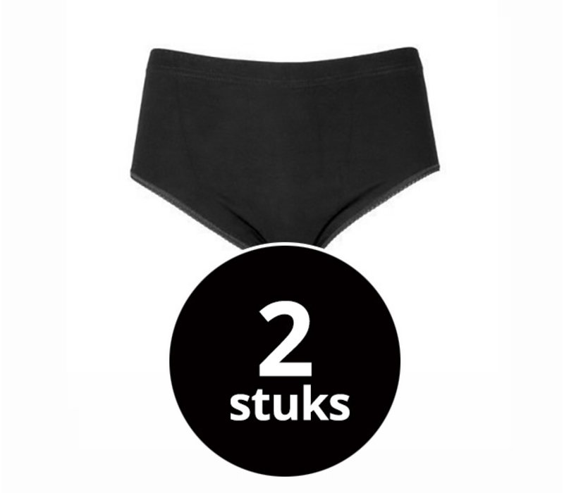 dames midislip briljant zwart 2-Pack