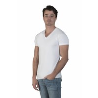 extra lange t-shirts 2-pack v-hals wit