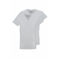 extra lange t-shirts 2-pack v-hals wit