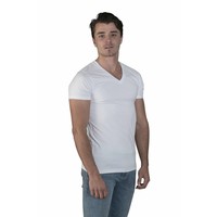 extra lange t-shirts 2-pack v-hals wit