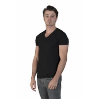 extra lange t-shirts 2-pack v-hals zwart