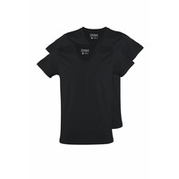 extra lange t-shirts 2-pack v-hals zwart