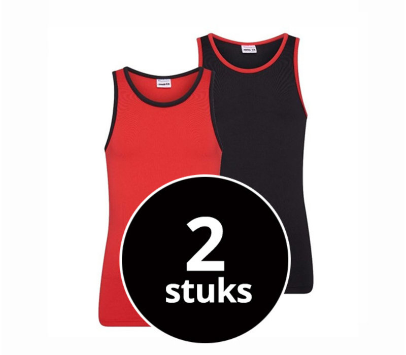 Meisjes Hemd 2-Pack rood/zwart