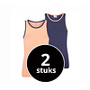 Beeren Meisjes Hemd 2-Pack Zalm/Donkerblauw