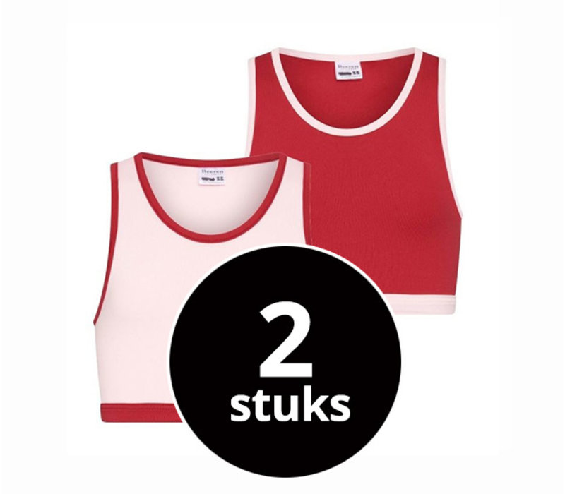 Meisjes hesje 2-Pack roze/rood