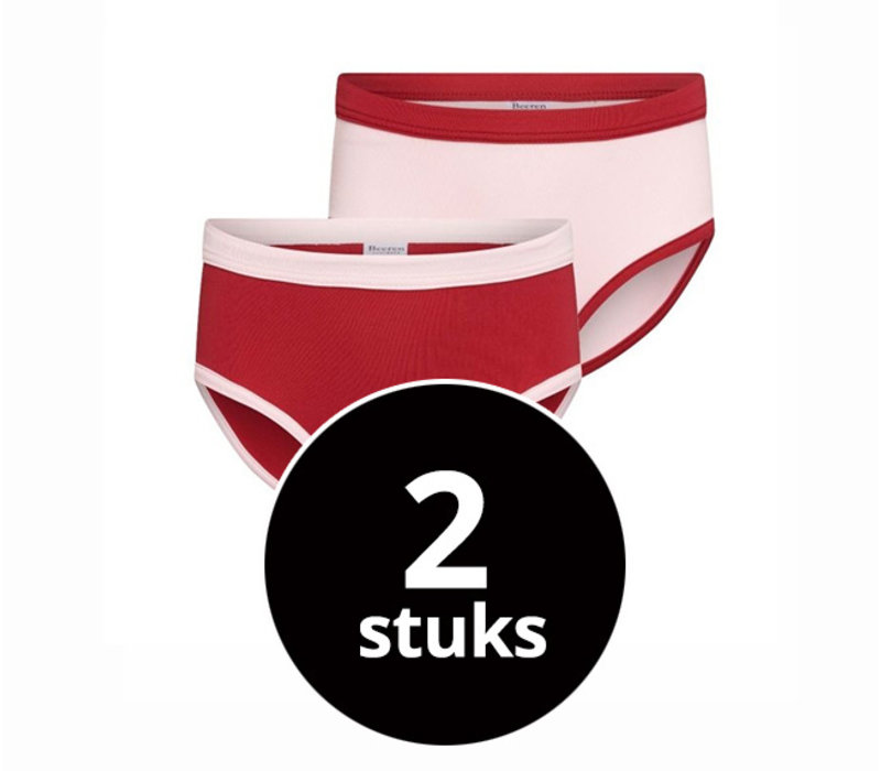 Meisjes slips 2-Pack Roze/Rood