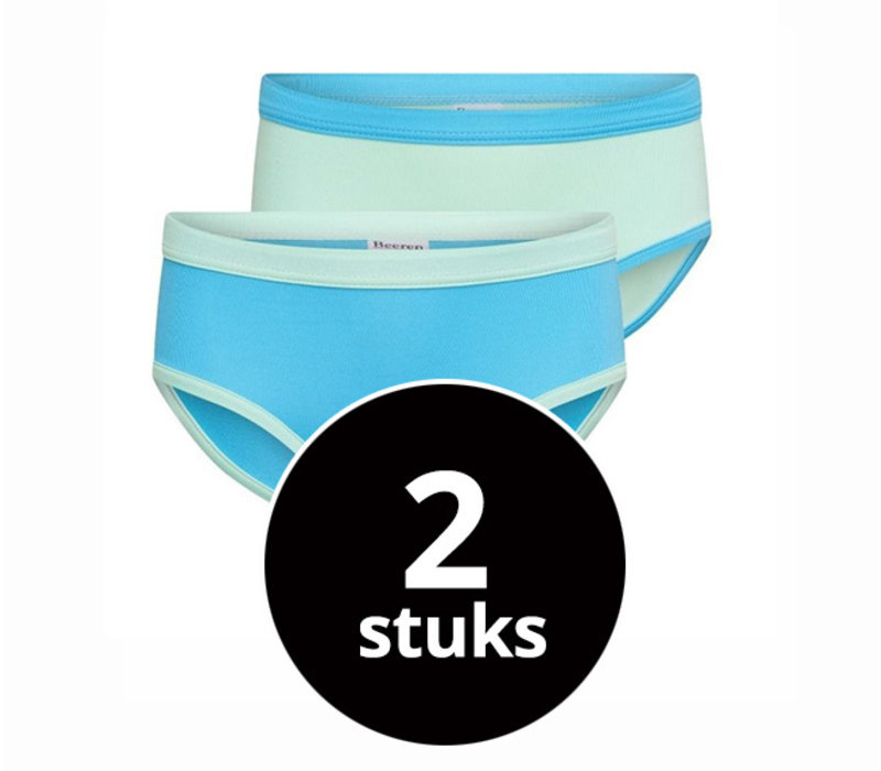 Meisjes slips 2-Pack mint/turquoise