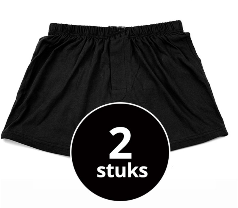 Heren Boxershort Wijd Zwart 2-Pack