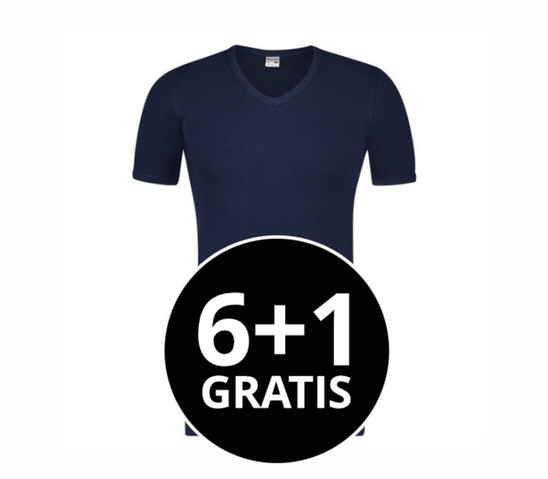 Beeren Heren V-Hals T-Shirt Extra Lang M3000 marine voordeelpack