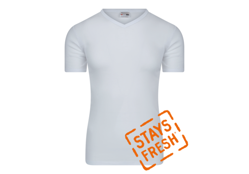 Beeren Heren T-Shirt Stays Fresh V-hals M3000 Wit