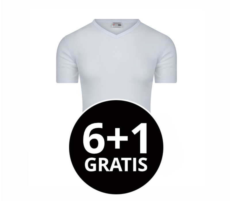 Beeren Heren T-Shirt Stays Fresh V-hals M3000 Wit voordeelpack