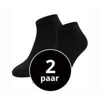 Enkelsokken Met Badstof Zool Zwart 2-pack