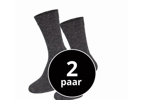 Sokken Met Wol En Badstof Zool 2-Pack Antraciet