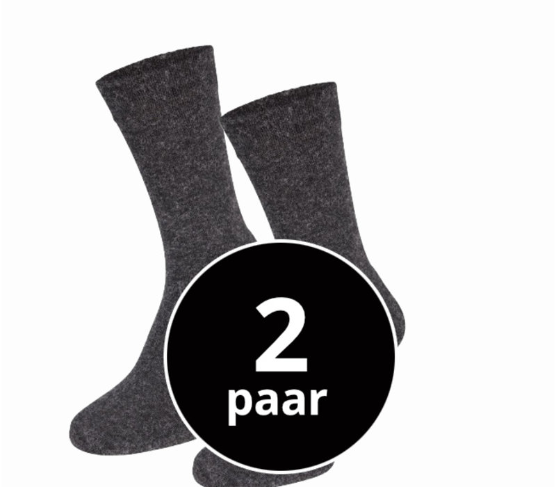 Sokken Met Wol En Badstof Zool 2-Pack Antraciet