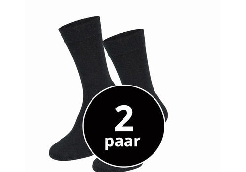 Sokken Met Wol En Badstof Zool 2-Pack Zwart