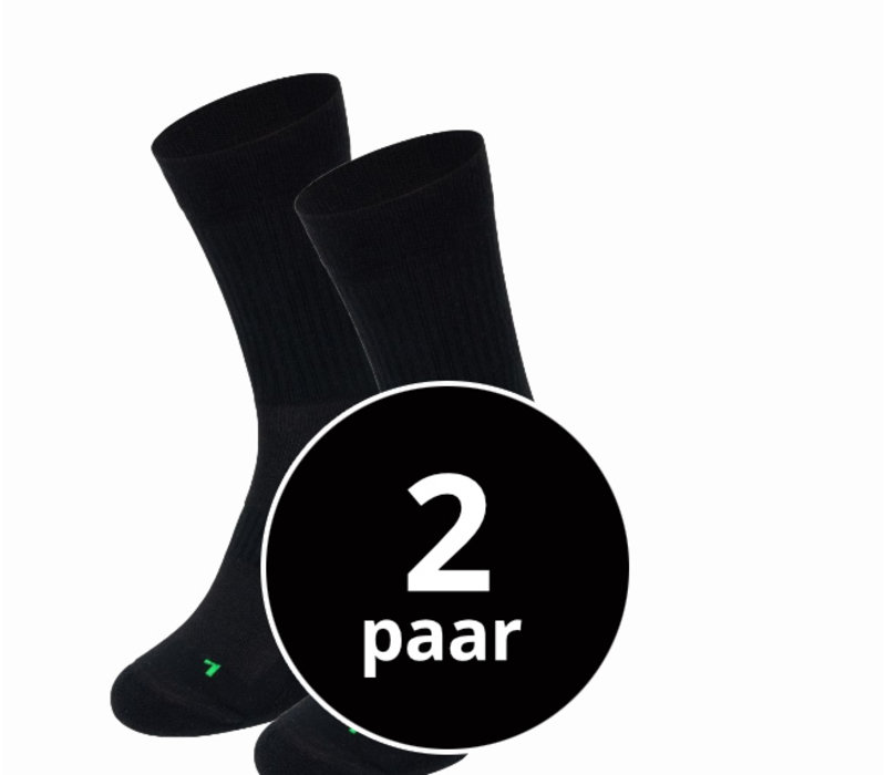 Sportsokken Met Badstof Zool 2-Pack Zwart