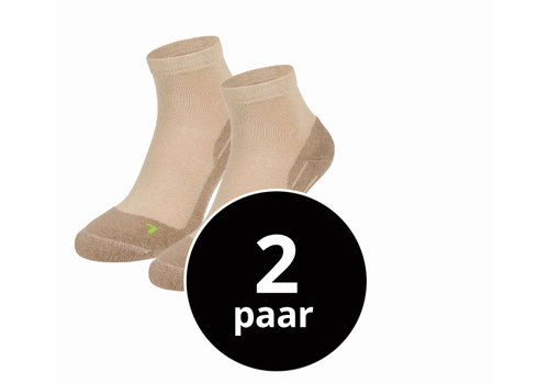 Halfhoge Wandelsokken Met Badstof Zool 2-Pack Beige