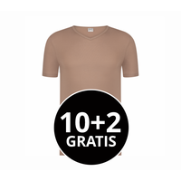 Beeren Heren T-Shirt Extra Lang Green Comfort V-Hals Huidskleur Mega Voordeelpack