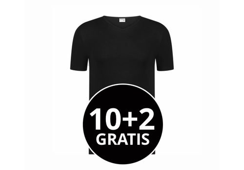 Beeren Heren T-Shirt Extra Lang Green Comfort V-Hals Zwart Mega Voordeelpack