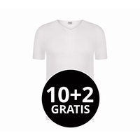 Beeren Heren T-Shirt Extra Lang Green Comfort V-Hals Wit Mega Voordeelpack