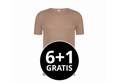 Beeren Heren T-Shirt Extra Lang Green Comfort V-Hals Huidskleur Voordeelpack