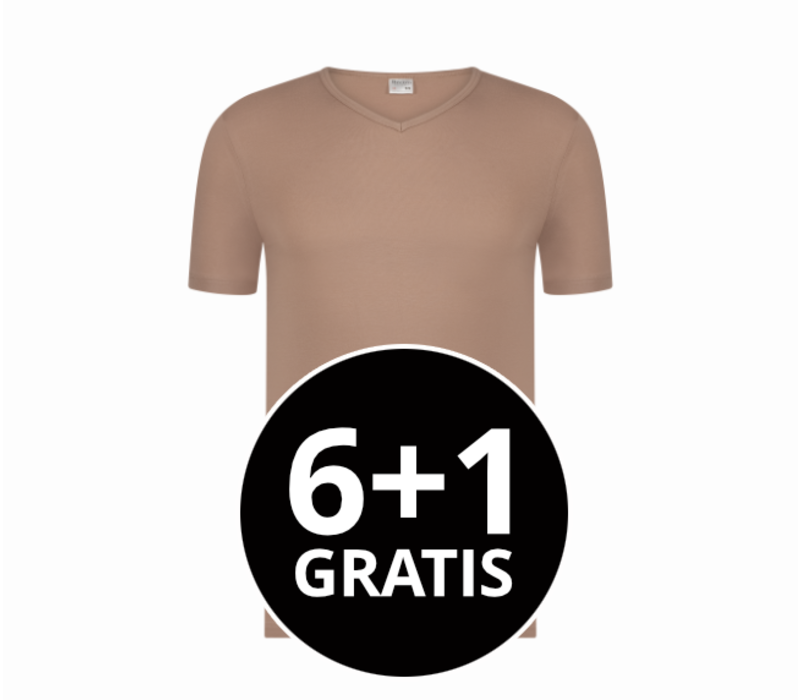 Beeren Heren T-Shirt Extra Lang Green Comfort V-Hals Huidskleur Voordeelpack