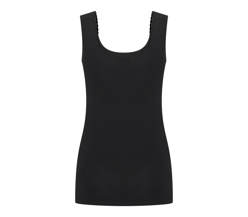 Beeren Dames Comfort Feeling Hemd Zwart Met Kant