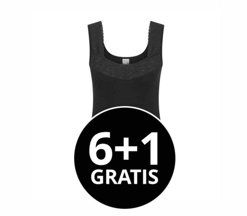 Beeren Dames Comfort Feeling Hemd Zwart Met Kant Voordeelpack