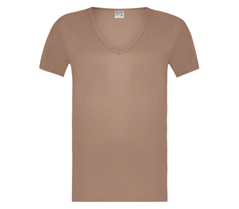 Beeren Heren Diepe V-Hals T-Shirt Extra Lang Green Comfort Huidskleur Voordeelpack