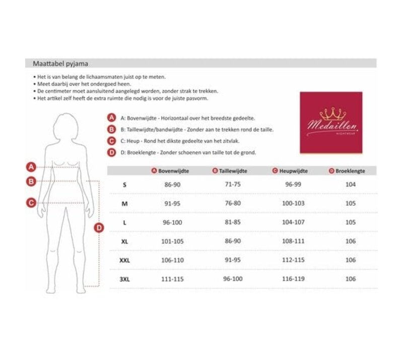 Medaillon Dames Pyjama Marine