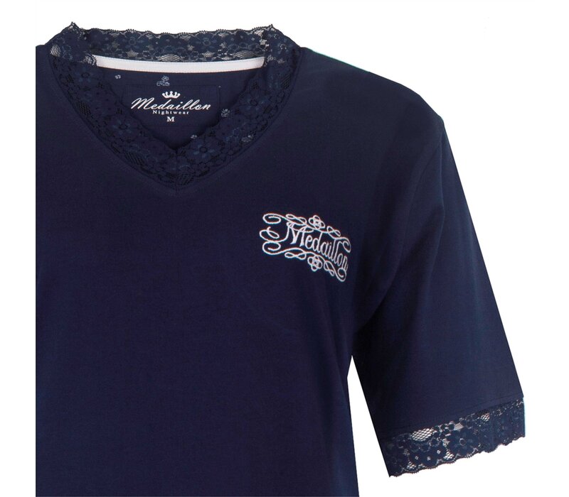 Medaillon Dames Nachthemd Marine