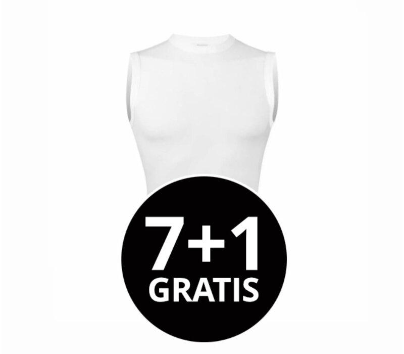 heren extra lang mouwloos shirt wit voordeelpack