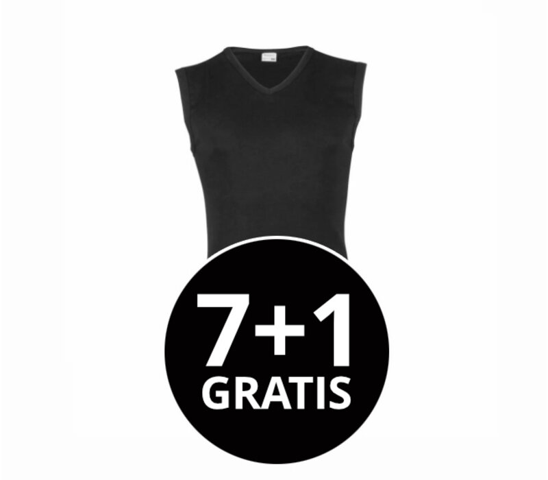 heren hemd V-hals zwart voordeelpack