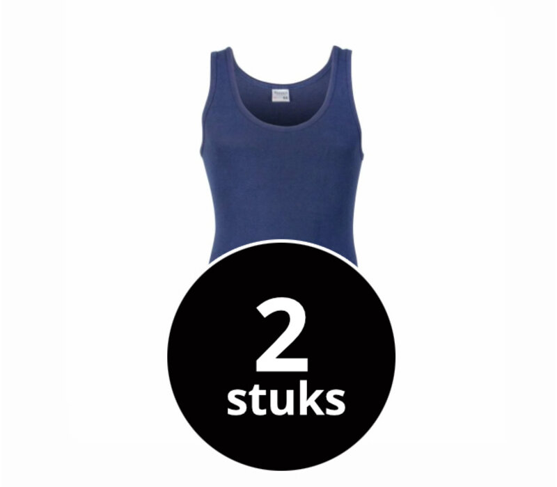 heren singlet M3000 donkerblauw 2-Pack
