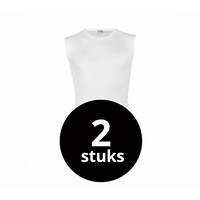 heren mouwloos shirt M3000 wit 2-Pack