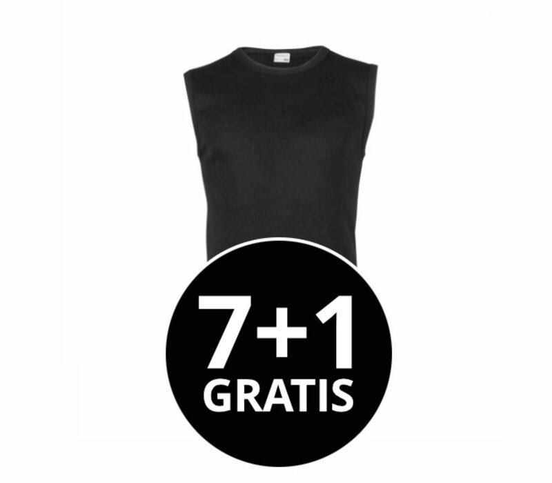 heren mouwloos shirt M3000 zwart voordeelpack