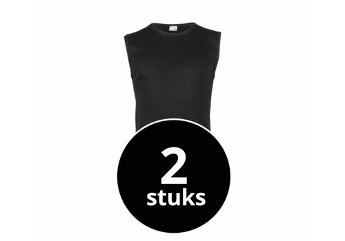 Beeren Heren Mouwloos Shirt M3000 Zwart 2-Pack