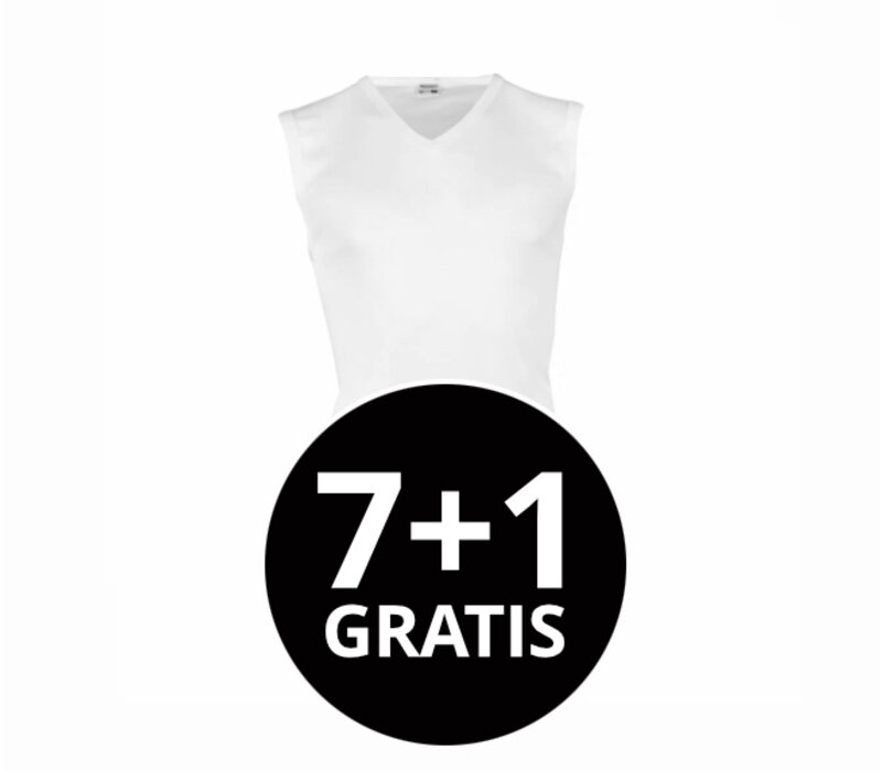 heren hemd V-hals wit Voordeelpack