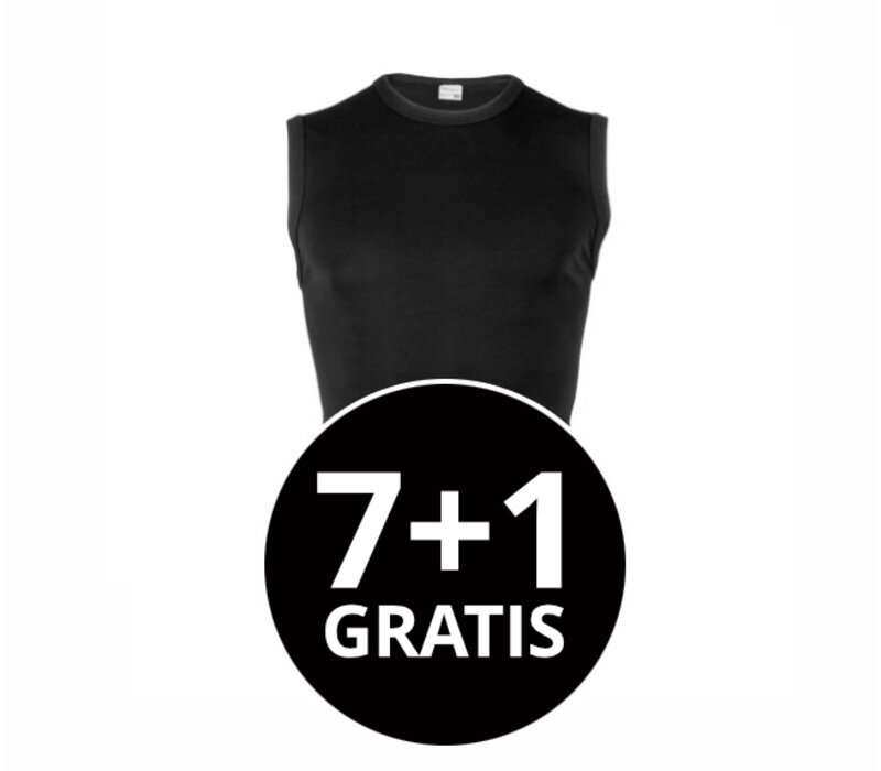 Beeren Heren Extra Lang Mouwloos Shirt Zwart voordeelpack