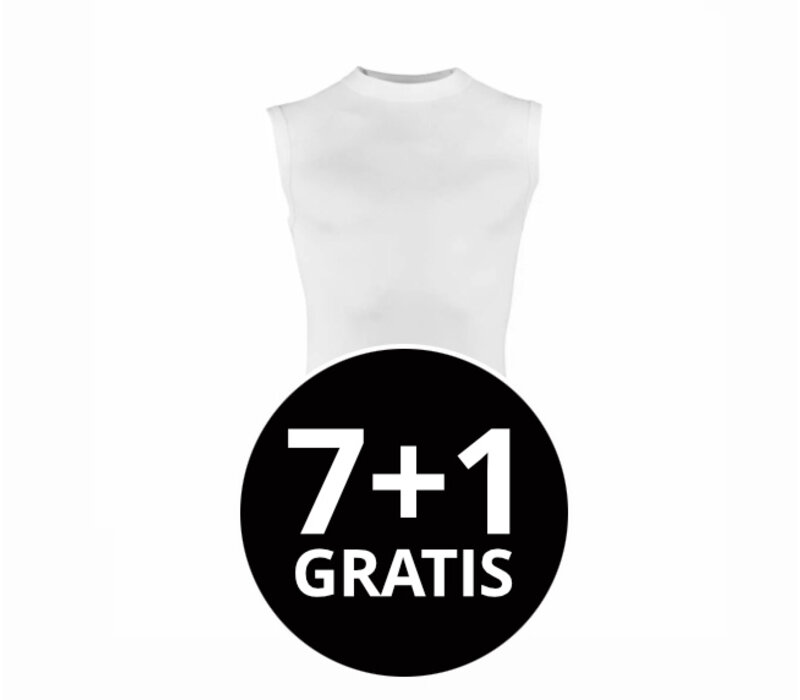 heren mouwloos comfort feeling hemd wit voordeelpack