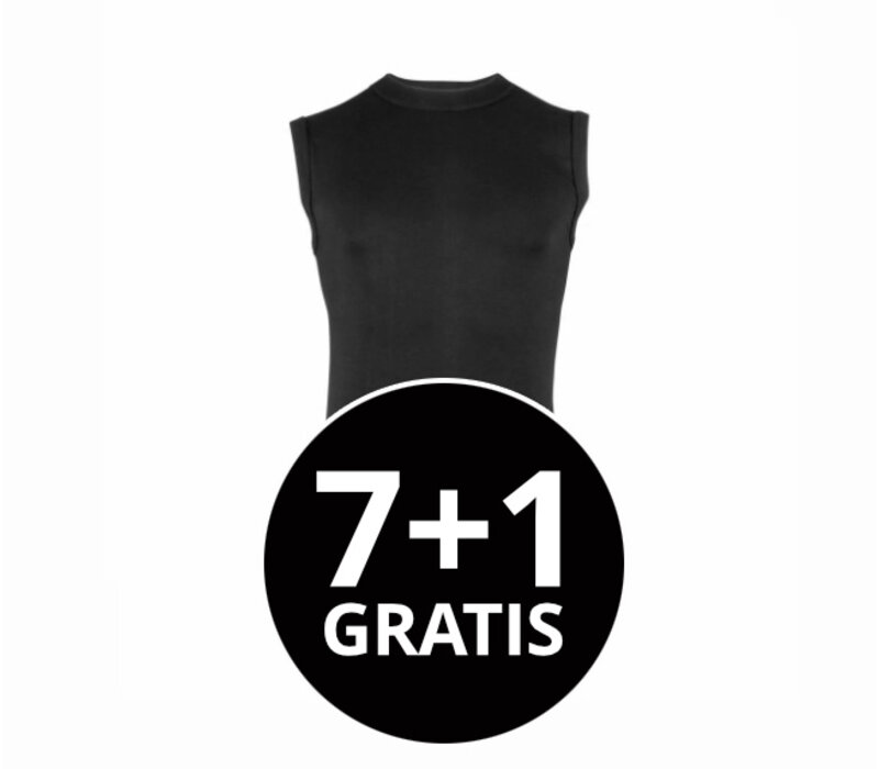 heren mouwloos comfort feeling hemd zwart voordeelpack