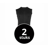 heren mouwloos comfort feeling hemd zwart 2-Pack